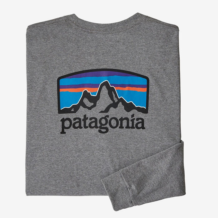 Patagonia Fitz Roy Horizons L/S Responsibili-Tee - Gravel Heather
