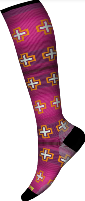 Smartwool Zero Cushion Print Womens Ski Sock - Power Pink