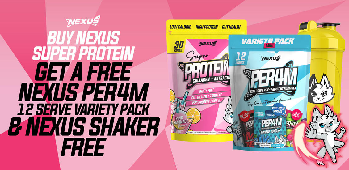 Nexus Super protein, Per4m 12 serve + shaker 