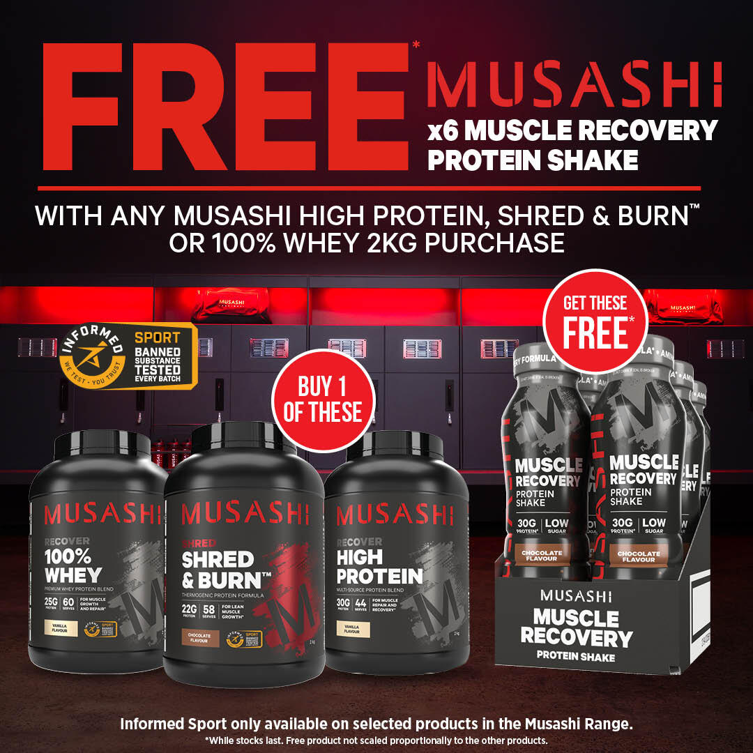 Musashi Recovery RTD's and 2kg proteins 