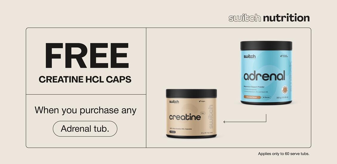 Switch Adrenal 60 with free creatine hcl caps 