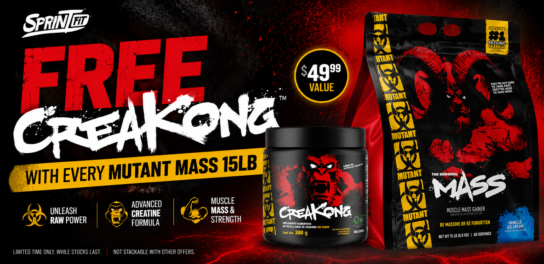 Mutant Mas 15lb and creakong creatine 