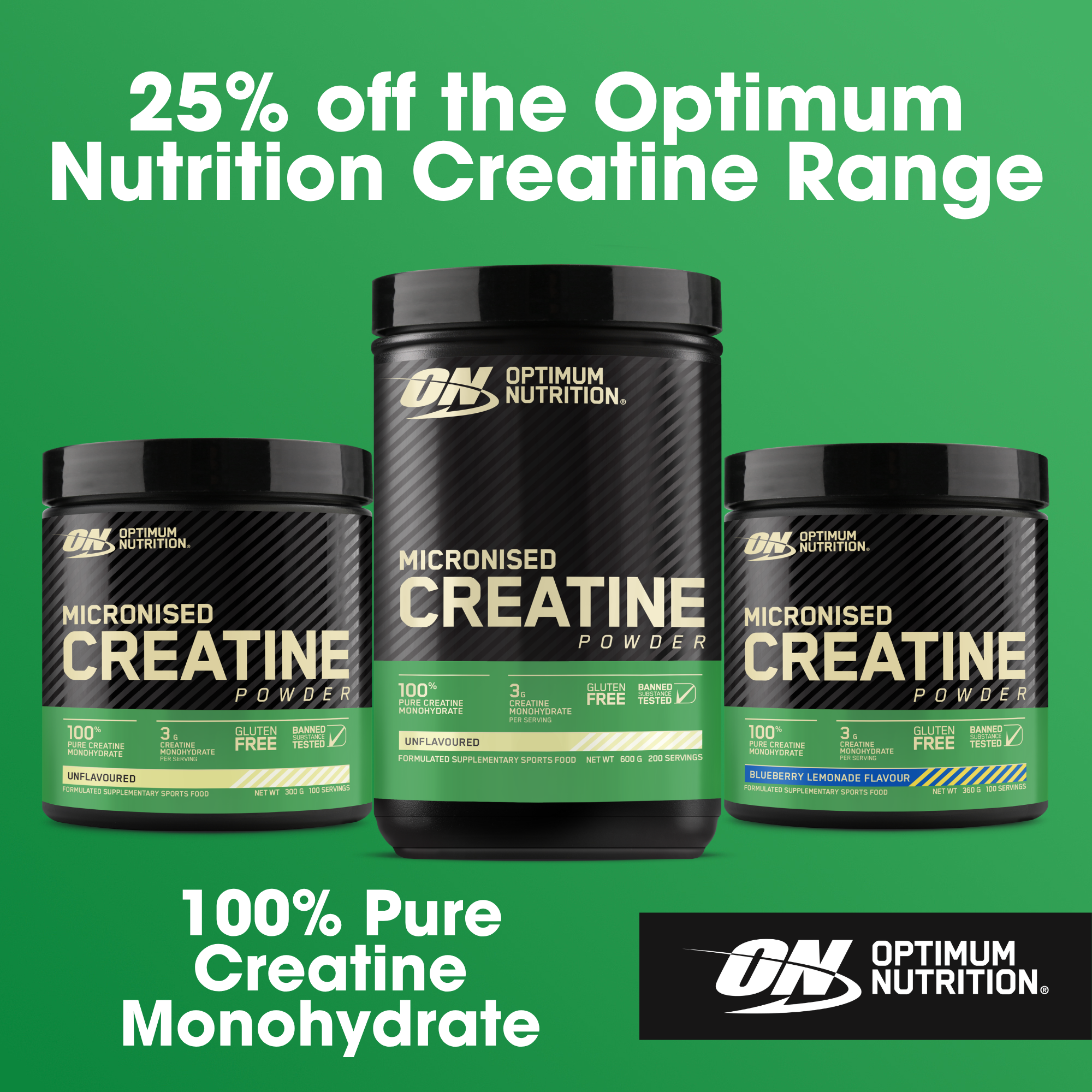 On 25% off creatine 