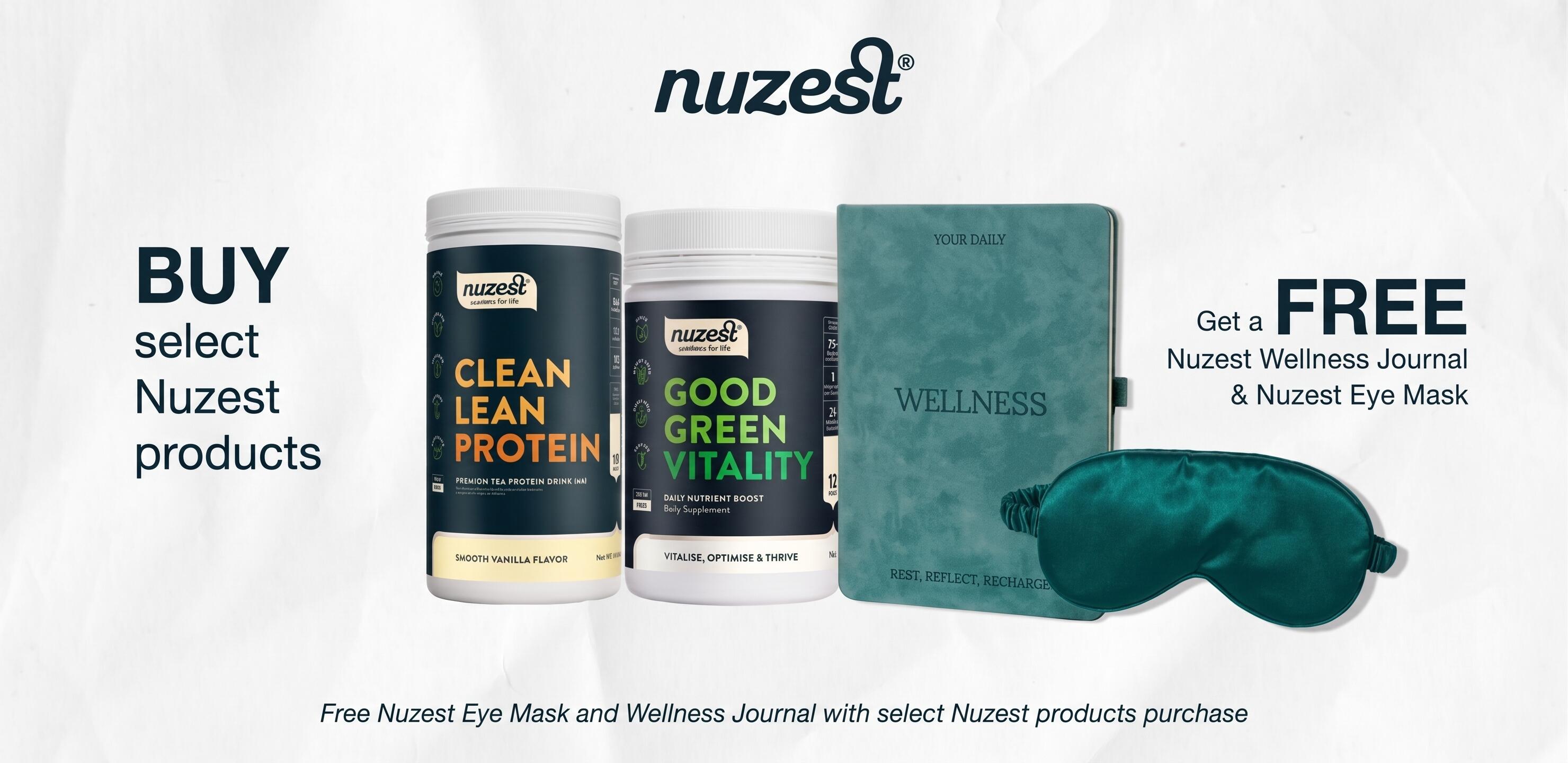 Nuzest journal and eye mask