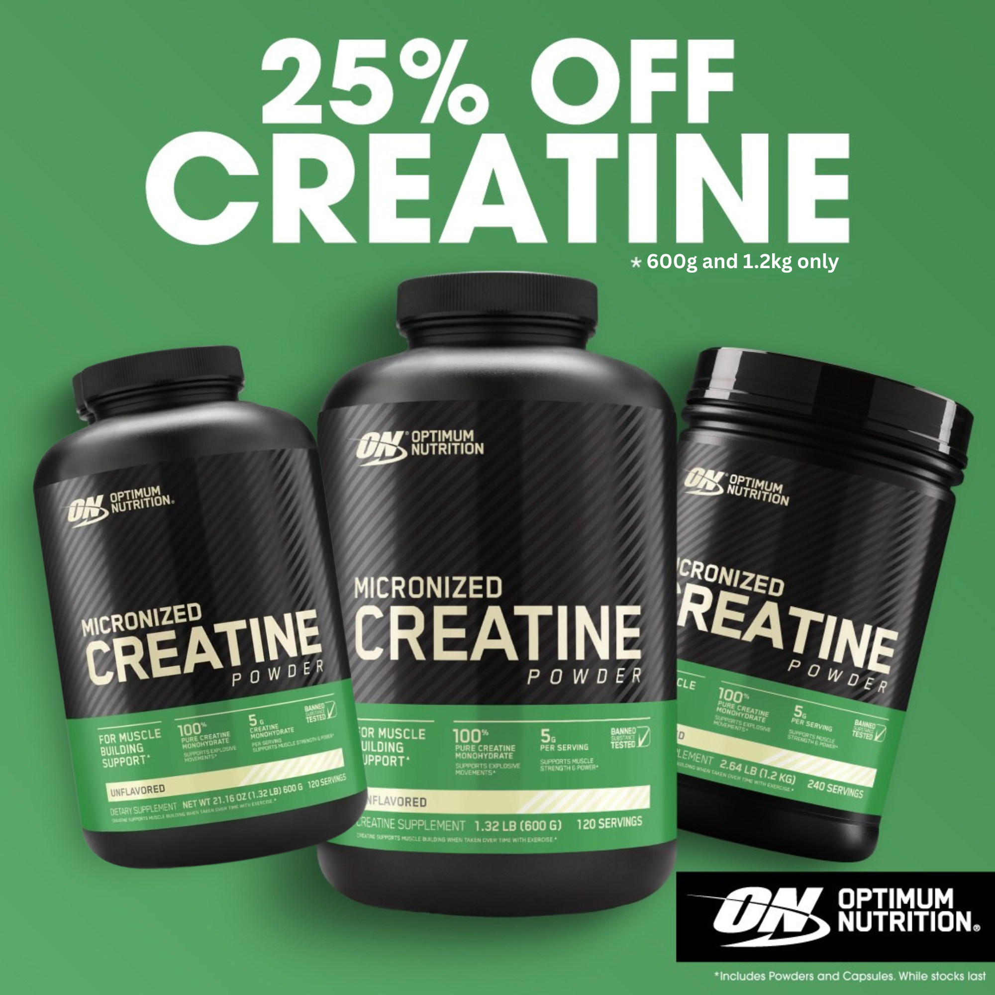 Optimum Nutrition Creatine 25% off 