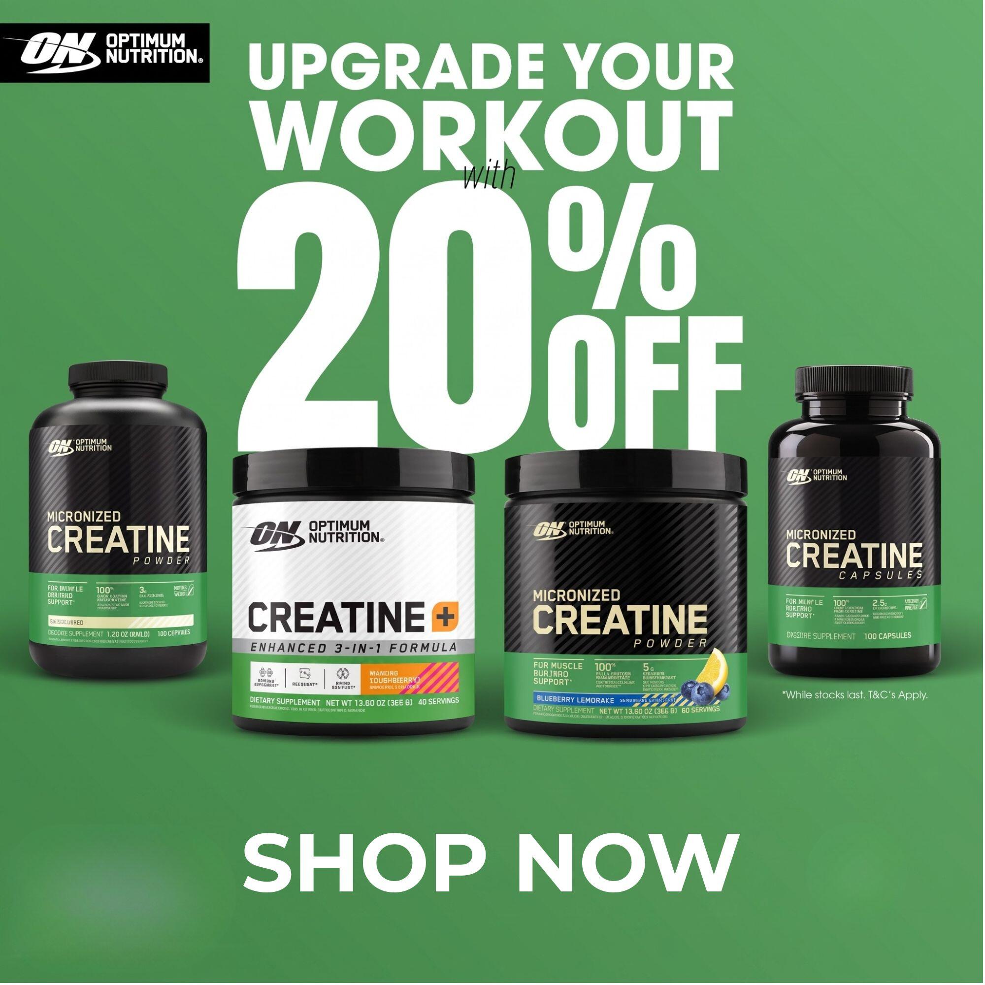 Optimum nutrition creatine 20% off 
