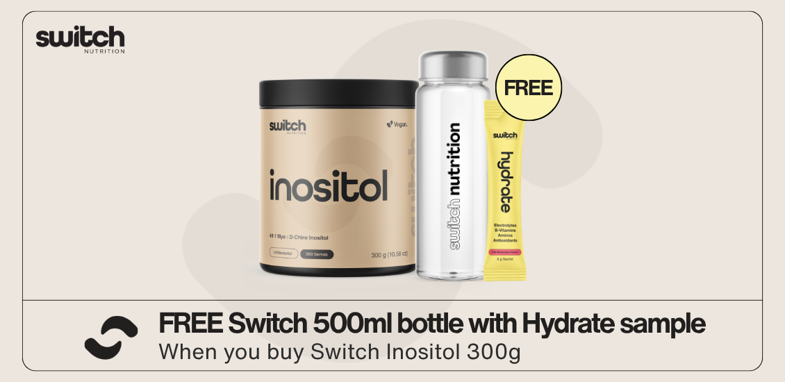 Switch Inositol 300g and water bottle