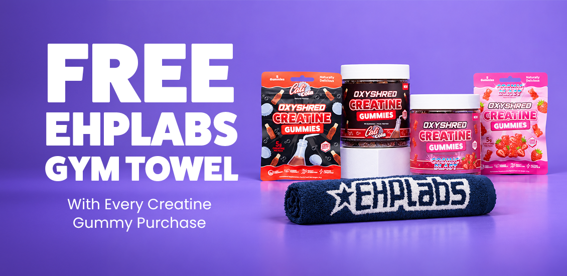 EHp creatine gummies and towel