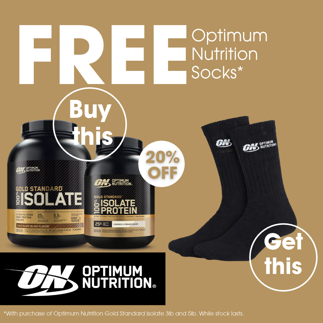 ON Isolate 20% off plus free socks 