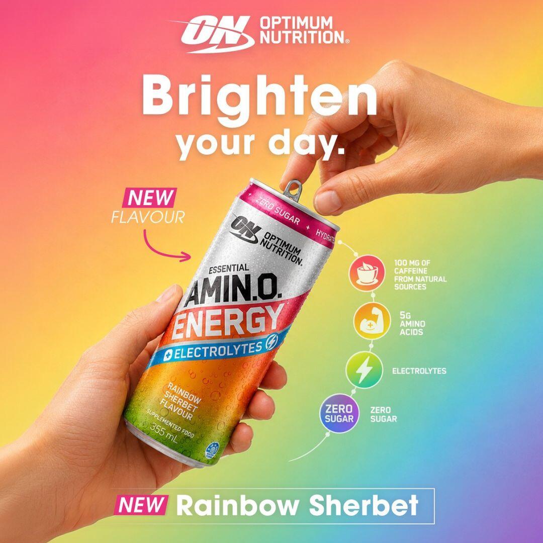 ON Amino Energy Rainbow Sherbet Cans 
