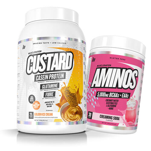 MUSCLE NATION CUSTARD PROTEIN & AMINOS COMBO