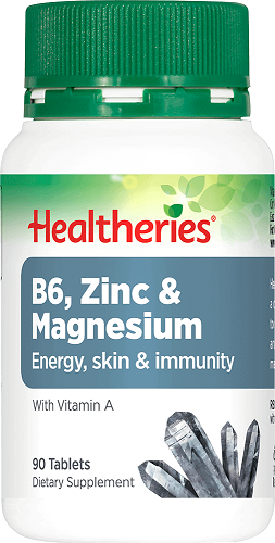 HEALTHERIES B6 ZINC & MAGNESIUM TABLETS 90 CAPS