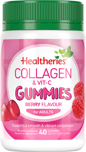 HEALTHERIES ADULT COLLAGEN & VIT C GUMMIES 40 SERVES