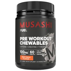 MUSASHI PRE WORKOUT CHEWABLES 60 TABS