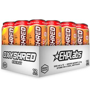EHP LABS OXYSHRED ULTRA ENERGY 500ML RTDS 12 CANS 
