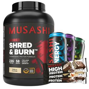 MUSASHI SHRED AND BURN PROTEIN POWDER