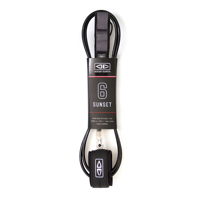 OCEAN & EARTH Sunset 6'0" Moulded Leash - Black