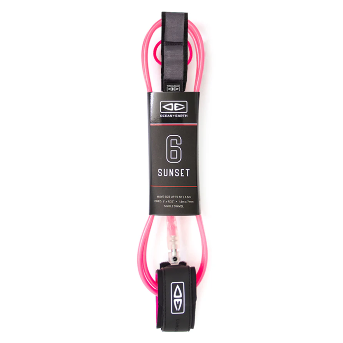 OCEAN & EARTH Sunset 6'0" Moulded Leash - Pink